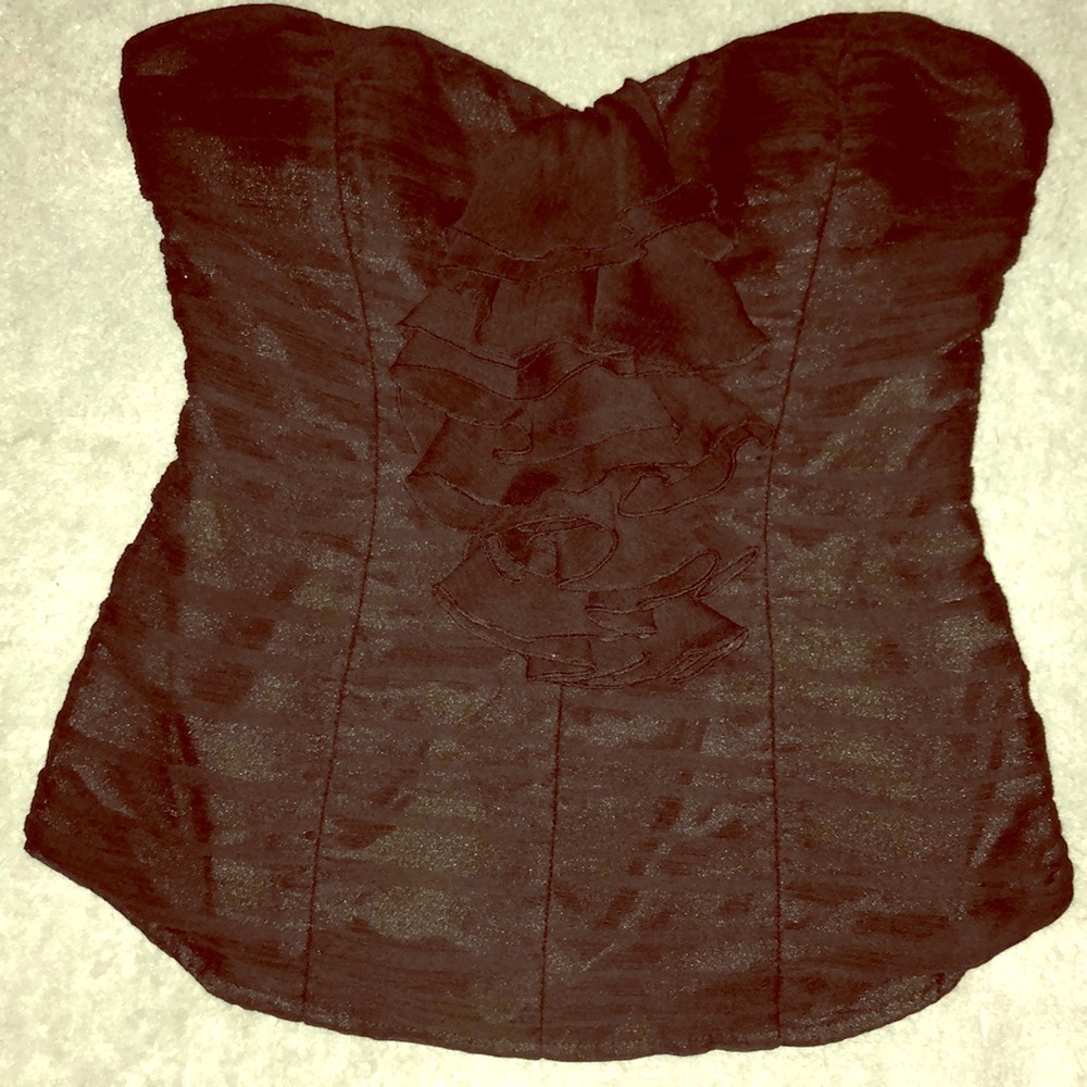 2b Bebe strapless black top